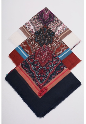 Yasemin İpek Desenli Sökme Tülbent - Desen-17