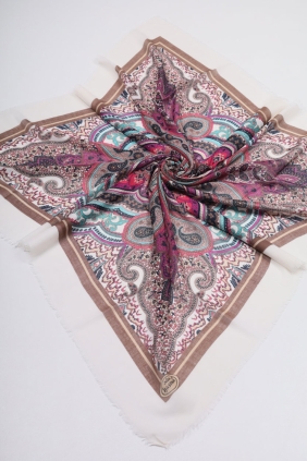 Yasemin İpek Desenli Sökme Tülbent - Desen-17