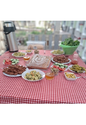 Baysem 150 x 150 cm. Güpürlü Dijital Raşel Masa Örtüsü - Sofra Bezi