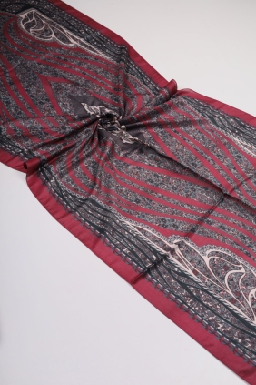 Scarfella Desenli Naturel Şal - Desen-73