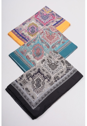 Scarfella Desenli Naturel Şal - Desen-78