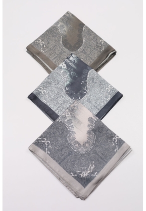 Hint İpek Desenli Vual Eşarp - Desen-04