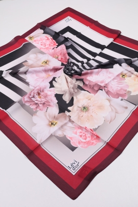 Levidor Desenli Violet Eşarp - Desen-01