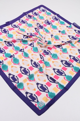Levidor Desenli Violet Eşarp - Desen-03