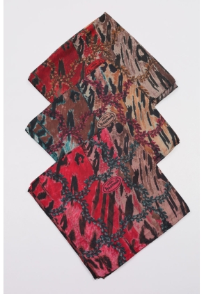 Yasemin Dijital Desenli Kenarı Dikişli Yazma - Desen-02