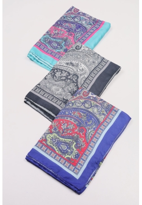 Scarfella Desenli Naturel Şal - Desen-80