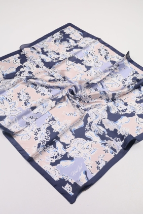 Hint İpek Desenli Vual Eşarp - Desen-05