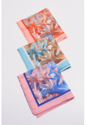 Scarfella Desenli Vual İpek Eşarp - Desen-05