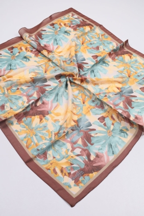 Scarfella Desenli Vual İpek Eşarp - Desen-05