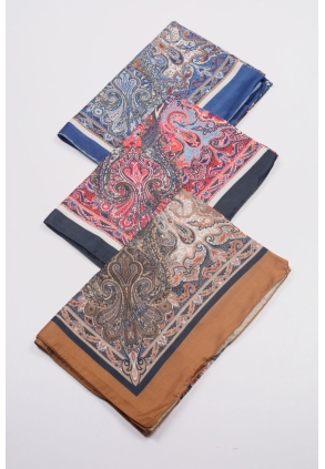 Scarfella Desenli Naturel Şal - Desen-81